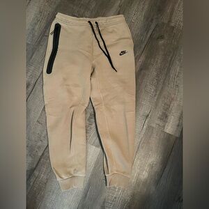 Nike Mens Large Beige Joggers with Black Accents